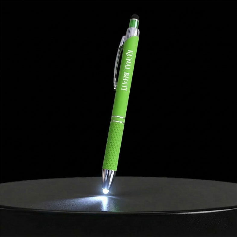 3 in 1 Touch Pen with LED Ligh (Forest Green)