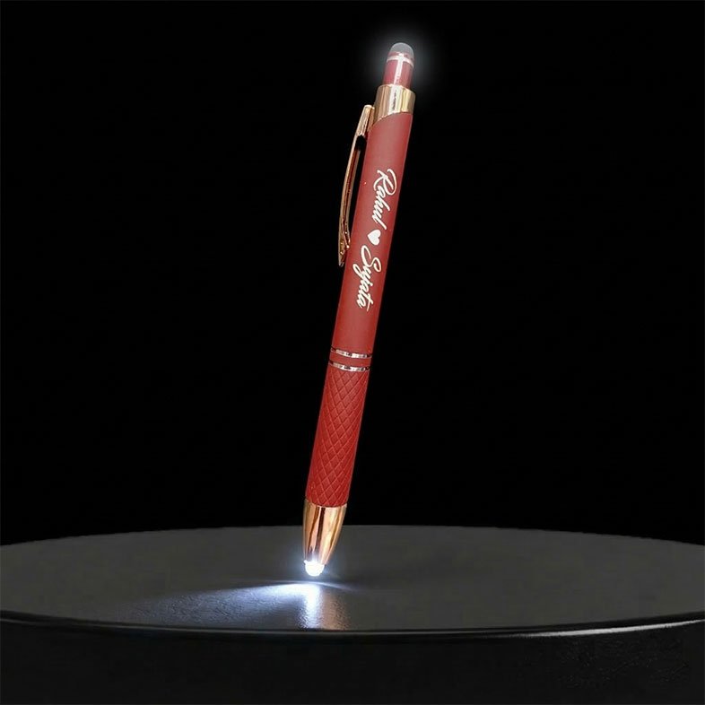3 in 1 Touch Pen with LED Ligh (Magenta)