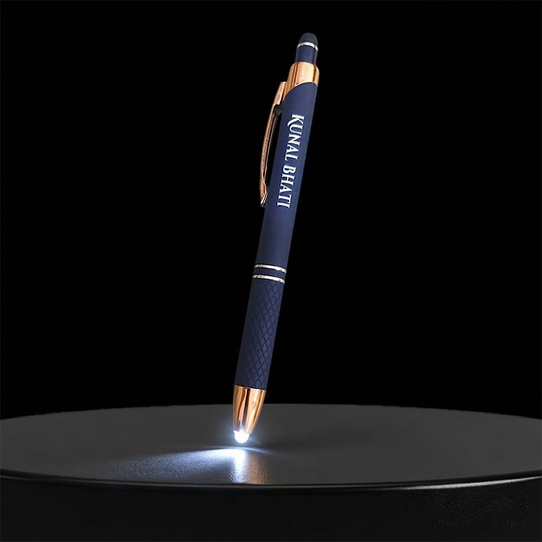 3 in 1 Touch Pen with LED Ligh (Navy Blue)