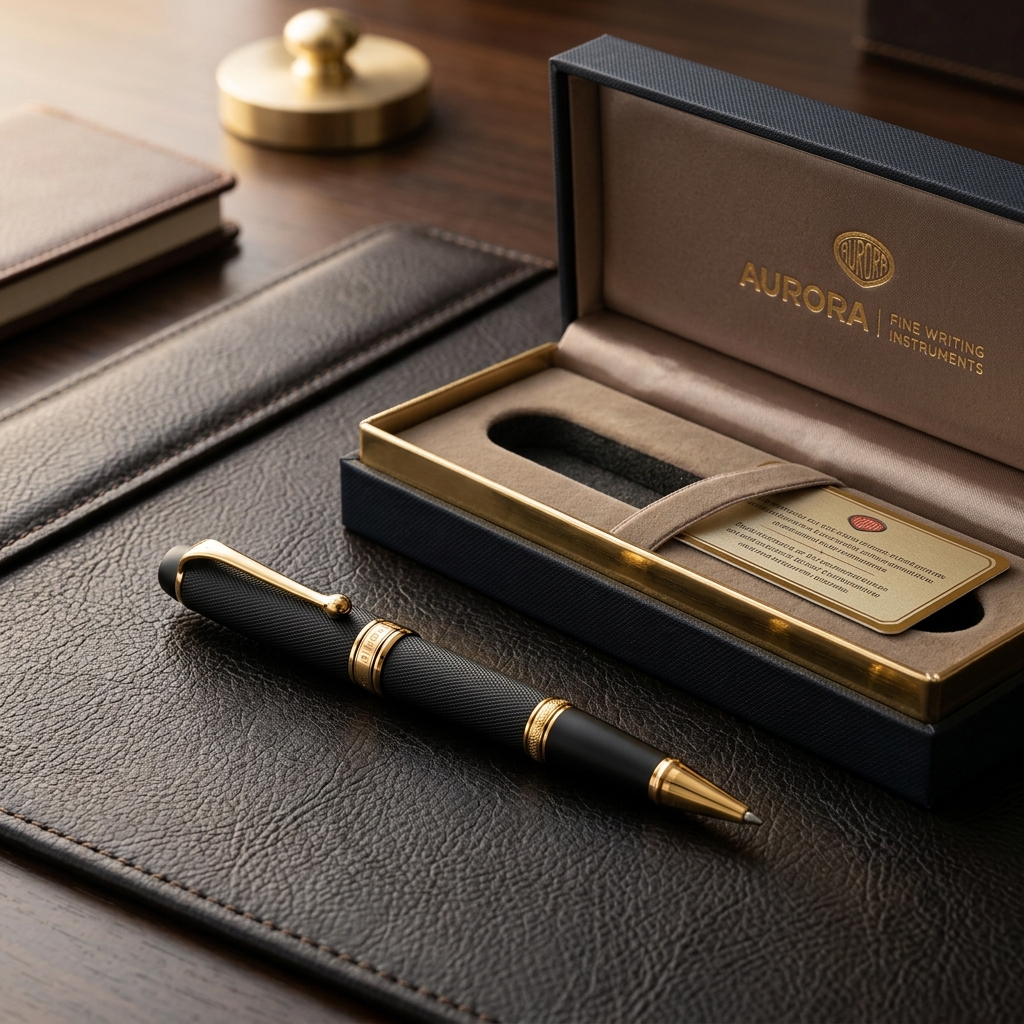 Executive Luxury Matte Black Metal Pen with Gold Accents